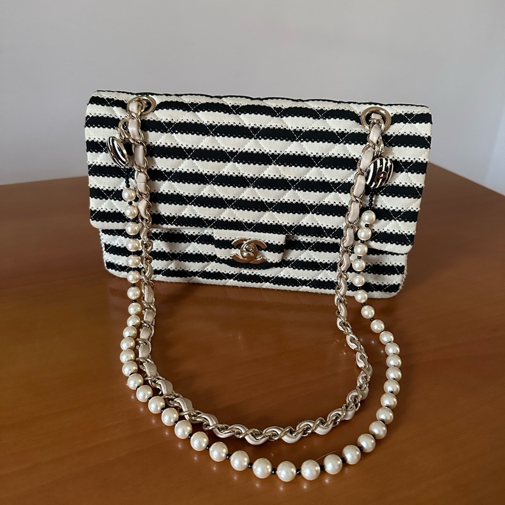 Chanel Coco Sailor Flap bag in black/beige